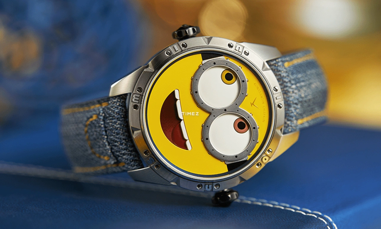 Konstantin Chaykin,Wristmons 40mm,40mm,Stainless Steel,Yellow,White,Automatic,Moonphase,Sapphire,Crystal Glass,Minions