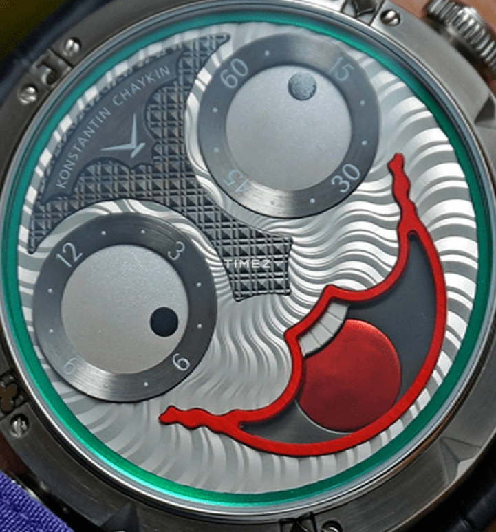 Konstantin Chaykin,Wristmons 42mm,42mm,Titanium,Silver,Grey,Red,Automatic,Moonphase,Sapphire,Crystal Glass,Joker Titanium