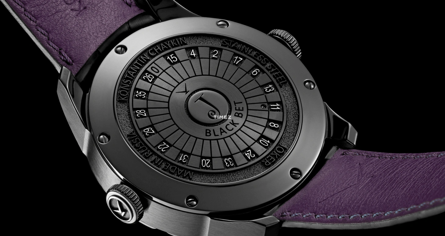 Konstantin Chaykin,Wristmons 42mm,42mm,Stainless Steel,White,Red,Grey,Automatic,Moonphase,Sapphire,Crystal Glass,Joker Black Bet 