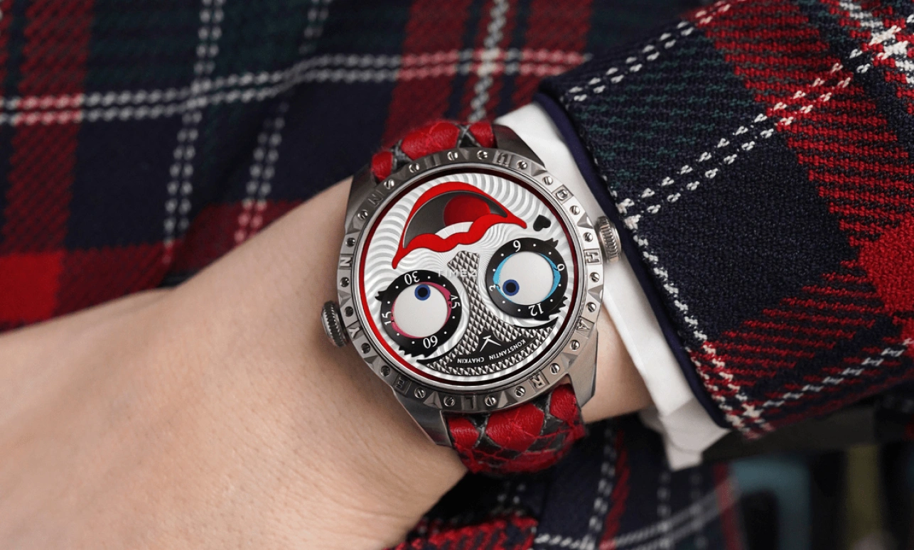 Konstantin Chaykin,Wristmons 40mm,40mm,Stainless Steel,Grey,Black,Red,Automatic,Moonphase,Sapphire,Crystal Glass,Harley Quinn