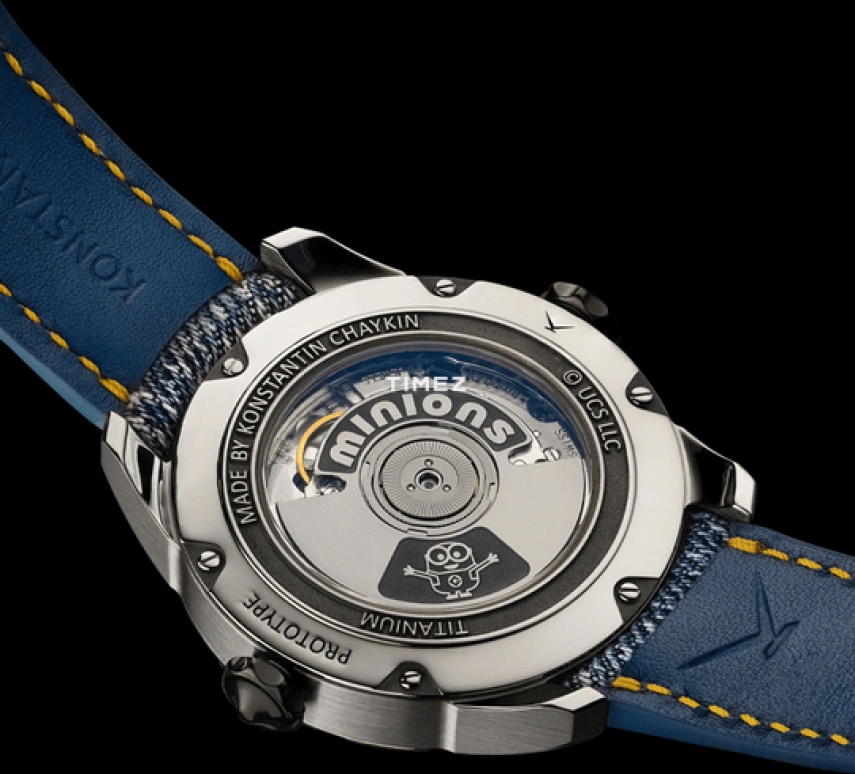 Konstantin Chaykin,Wristmons 40mm,40mm,Titanium,Yellow,White,Red,Automatic,Moonphase,Sapphire,Crystal Glass,Minions Titanium