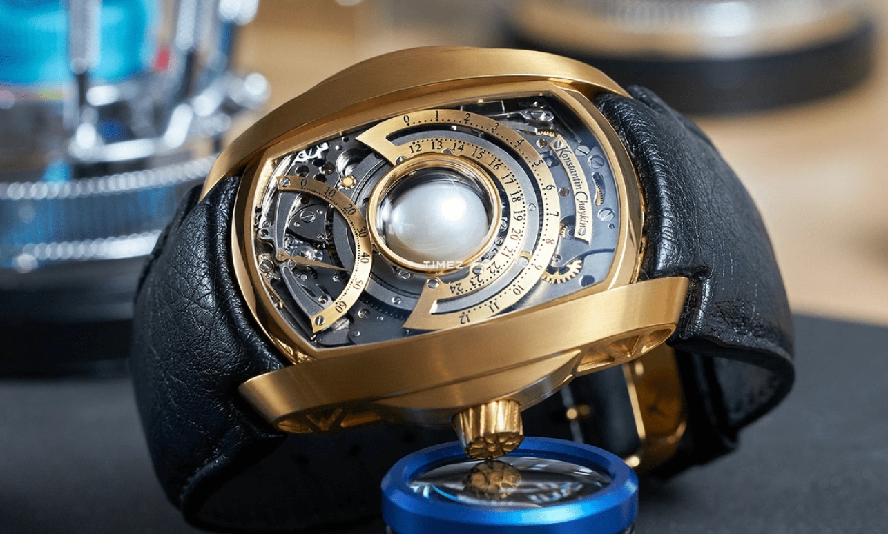 Konstantin Chaykin,Lunokhod 47.70mm,47.70mm,Rose Gold,Skeleton,Handwound,Moonphase,Day / Night Indication,Lunokhod Prime