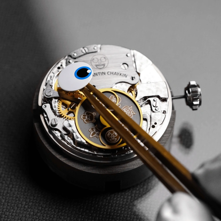Konstantin Chaykin,Wristmons 40mm,40mm,Stainless Steel,Yellow,Automatic,Moonphase,Date,Kolobok