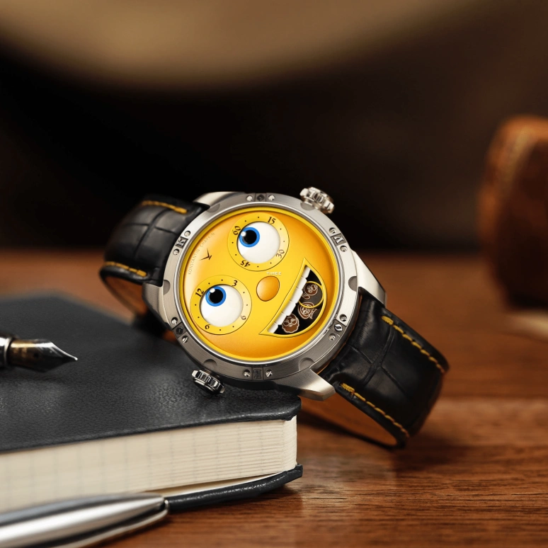 Konstantin Chaykin,Wristmons 40mm,40mm,Stainless Steel,Yellow,Automatic,Moonphase,Date,Kolobok