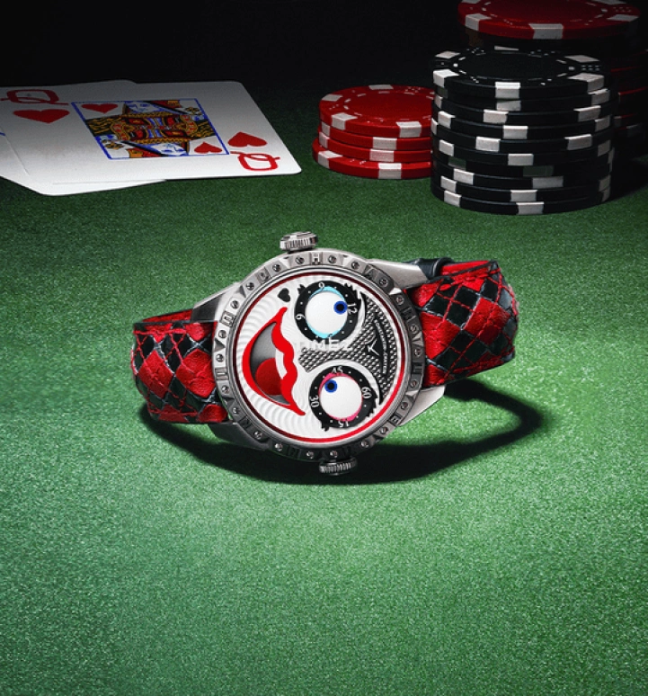 Konstantin Chaykin,Wristmons 40mm,40mm,Stainless Steel,Grey,Black,Red,Automatic,Moonphase,Sapphire,Crystal Glass,Harley Quinn