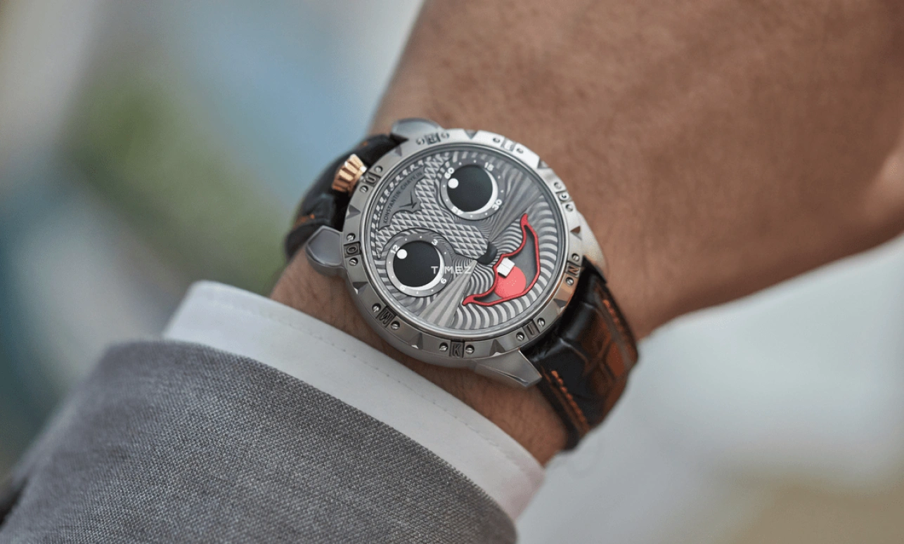 Konstantin Chaykin,Wristmons 42mm,42mm,Titanium,Grey,White,Red,Automatic,Moonphase,Sapphire,Crystal Glass,Mouse King