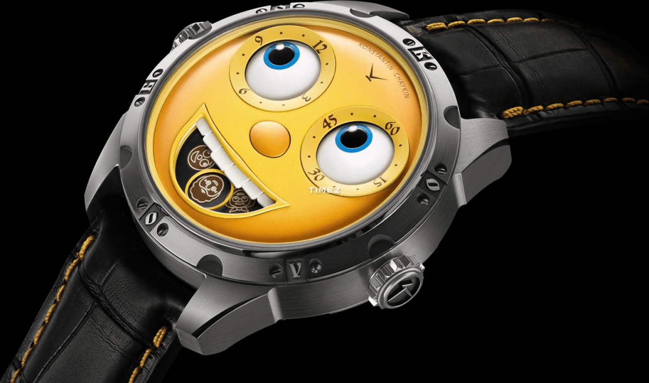 Konstantin Chaykin,Wristmons 40mm,40mm,Stainless Steel,Yellow,Automatic,Moonphase,Date,Kolobok