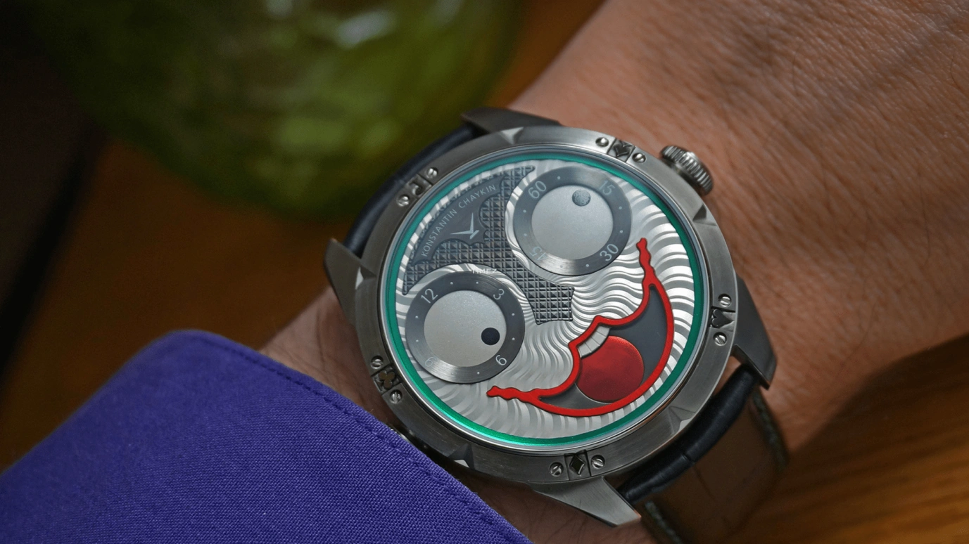 Konstantin Chaykin,Wristmons 42mm,42mm,Titanium,Silver,Grey,Red,Automatic,Moonphase,Sapphire,Crystal Glass,Joker Titanium