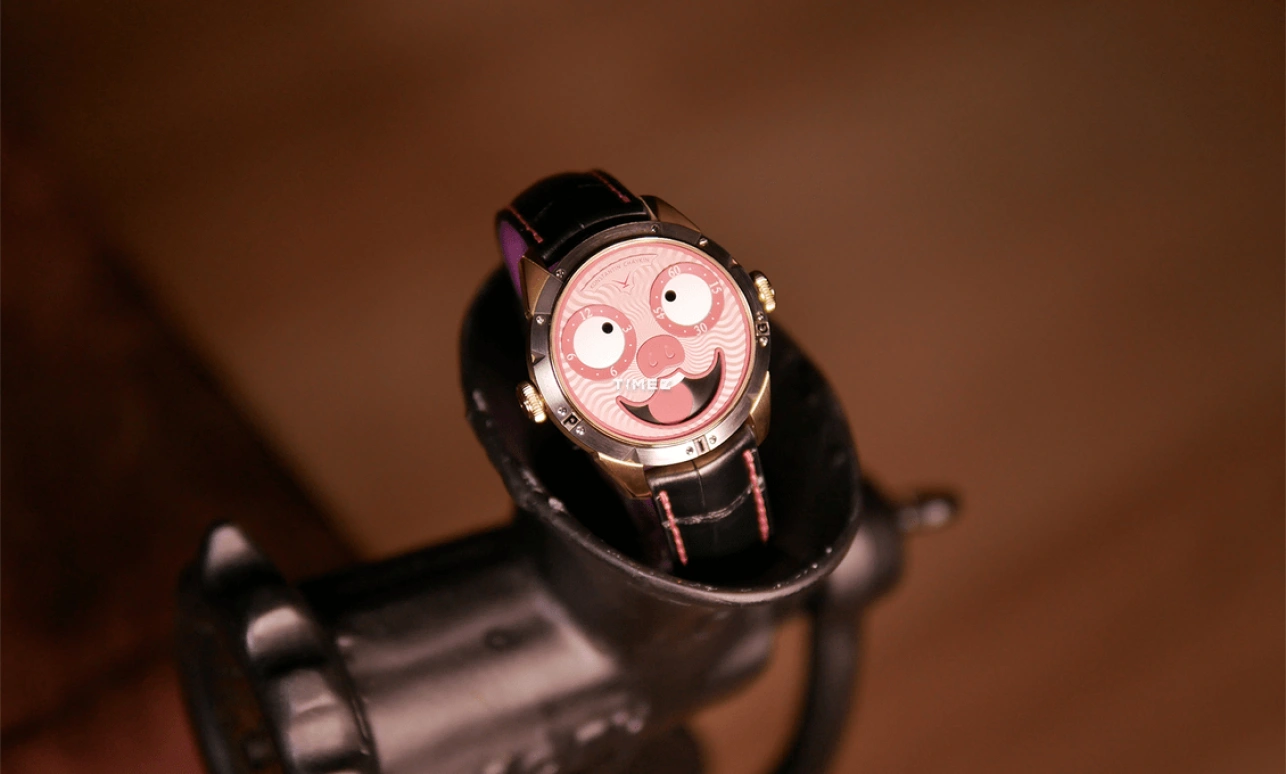 Konstantin Chaykin,Wristmons 42mm,42mm,Bronze,Pink,White,Automatic,Moonphase,Sapphire,Crystal Glass,Unique Pig 2019
