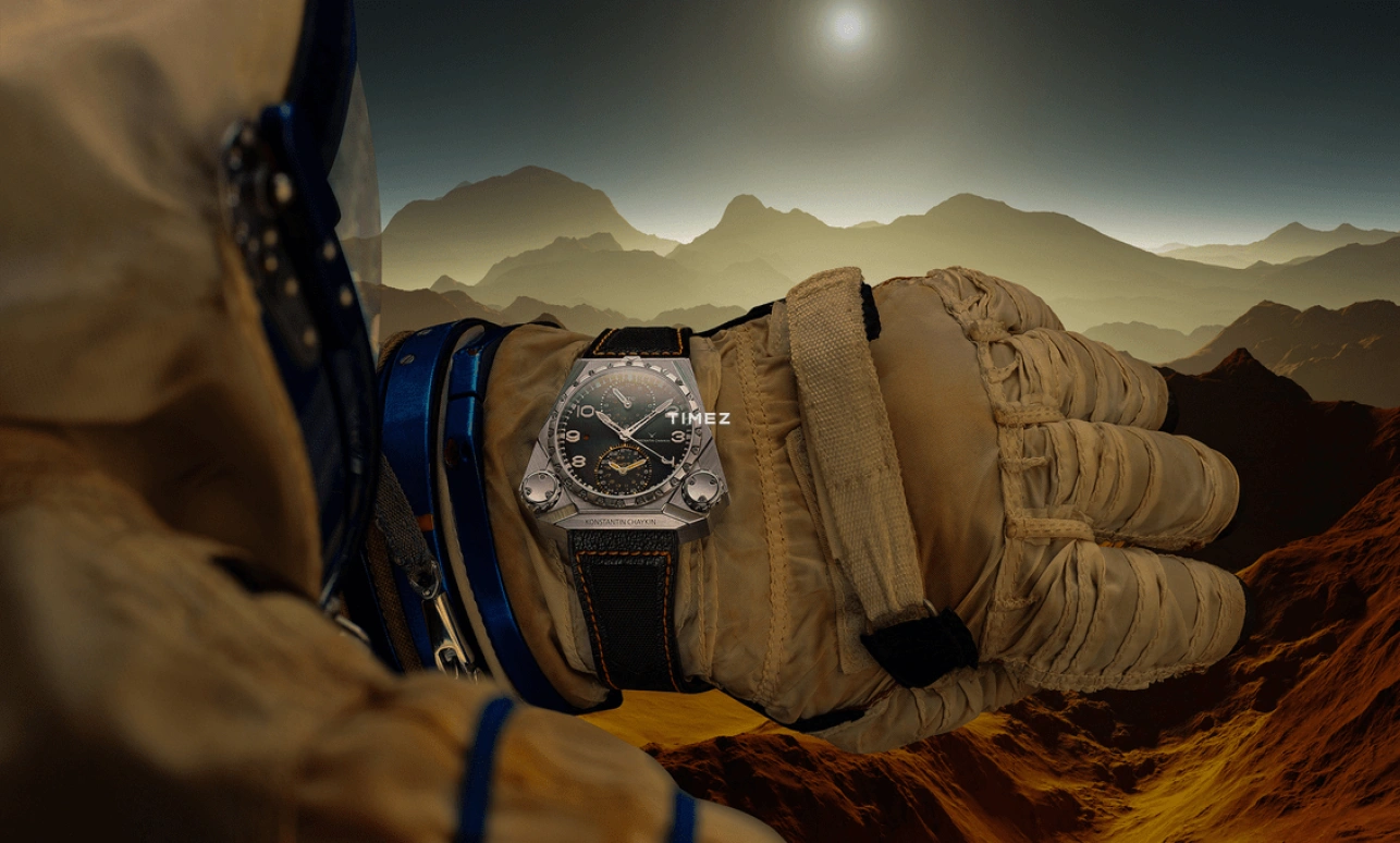 Konstantin Chaykin,Mars Conqueror 55.82x48mm,55.82x48mm,Titanium,Grey,Automatic,Dule Time,Function Selector,Mars Conqueror Mk3 Fighter