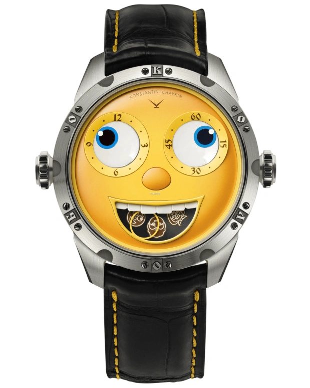 Konstantin Chaykin,Wristmons 40mm,40mm,Stainless Steel,Yellow,Automatic,Moonphase,Date,Kolobok