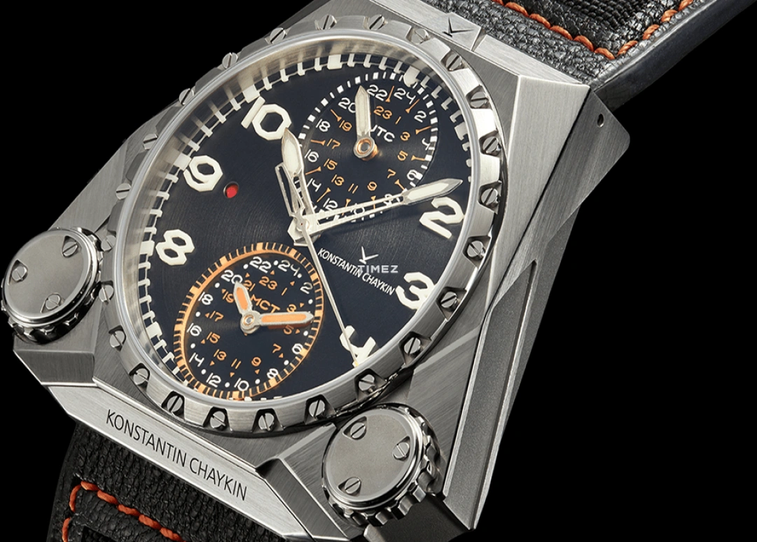 Konstantin Chaykin,Mars Conqueror 55.82x48mm,55.82x48mm,Titanium,Grey,Automatic,Dule Time,Function Selector,Mars Conqueror Mk3 Fighter