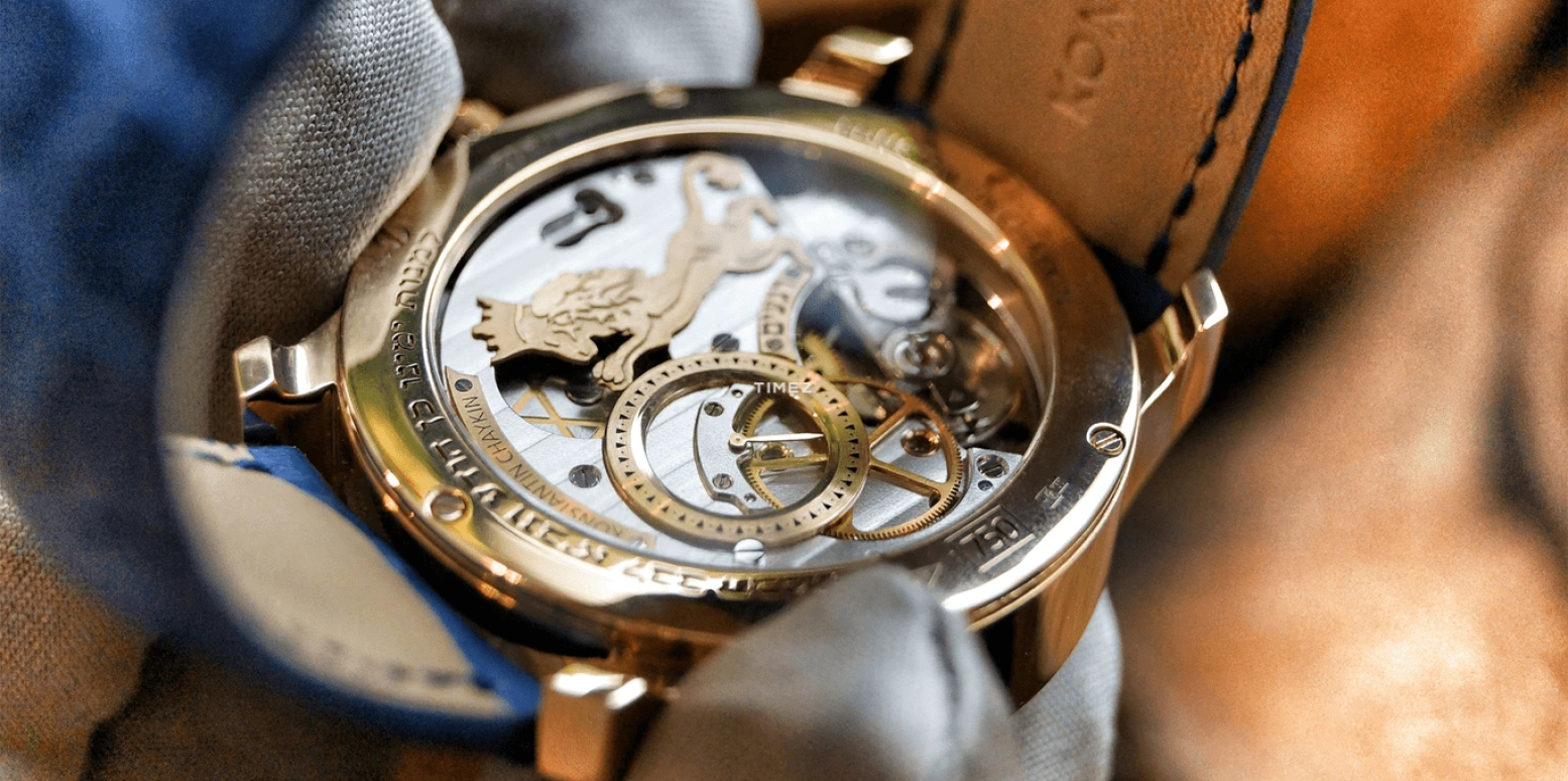 Konstantin Chaykin,Decalogue 40mm,40mm,Rose Gold,Blue,White,Handwound,Moonphase,Sapphire,Crystal Glass,Decalogue Rega