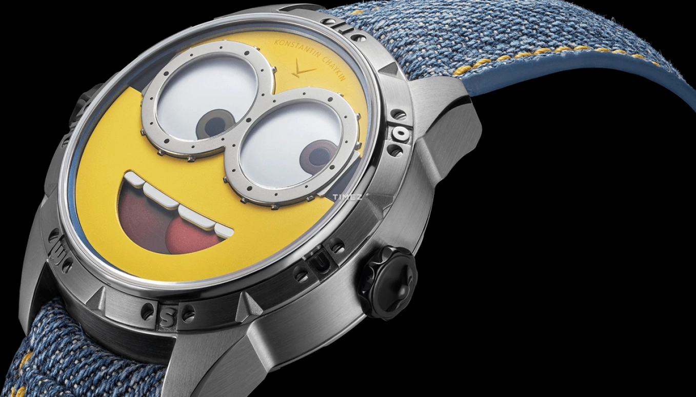 Konstantin Chaykin,Wristmons 40mm,40mm,Stainless Steel,Yellow,White,Automatic,Moonphase,Sapphire,Crystal Glass,Minions