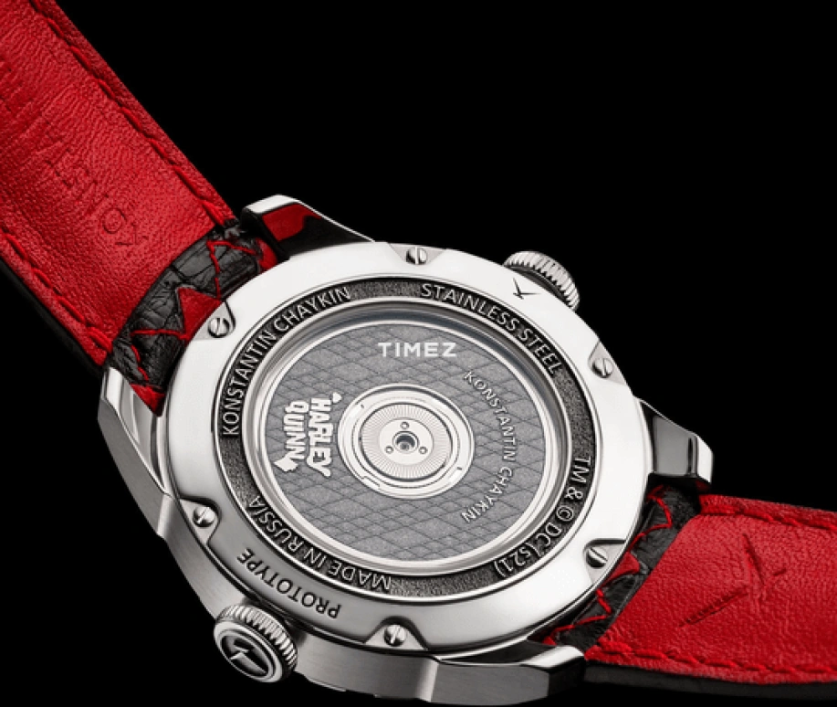 Konstantin Chaykin,Wristmons 40mm,40mm,Stainless Steel,Grey,Black,Red,Automatic,Moonphase,Sapphire,Crystal Glass,Harley Quinn