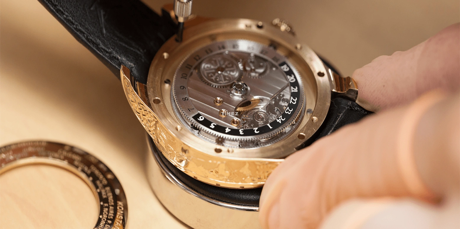 Konstantin Chaykin,Russian Time 44mm,44mm,Rose Gold,White,Handwound,Dule Time,Day / Night Indication,Russian Time,Russian Time. Krusenstern