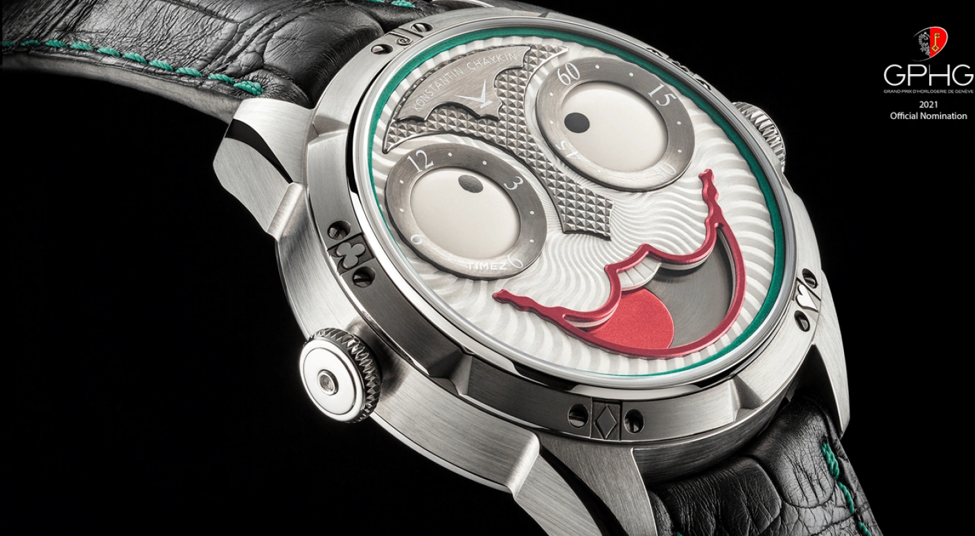 Konstantin Chaykin,Wristmons 42mm,42mm,Stainless Steel,Silver,Grey,Red,Automatic,Moonphase,68hours,Joker