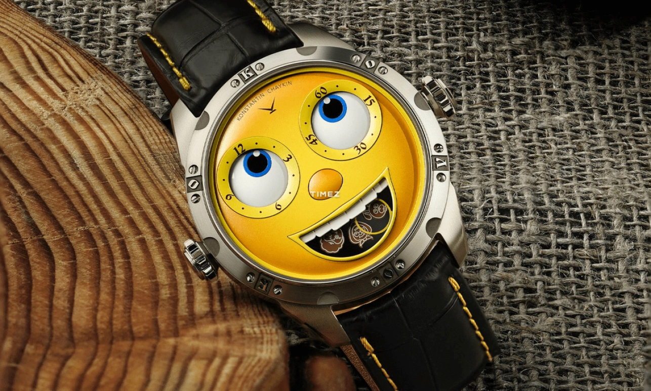 Konstantin Chaykin,Wristmons 40mm,40mm,Stainless Steel,Yellow,Automatic,Moonphase,Date,Kolobok
