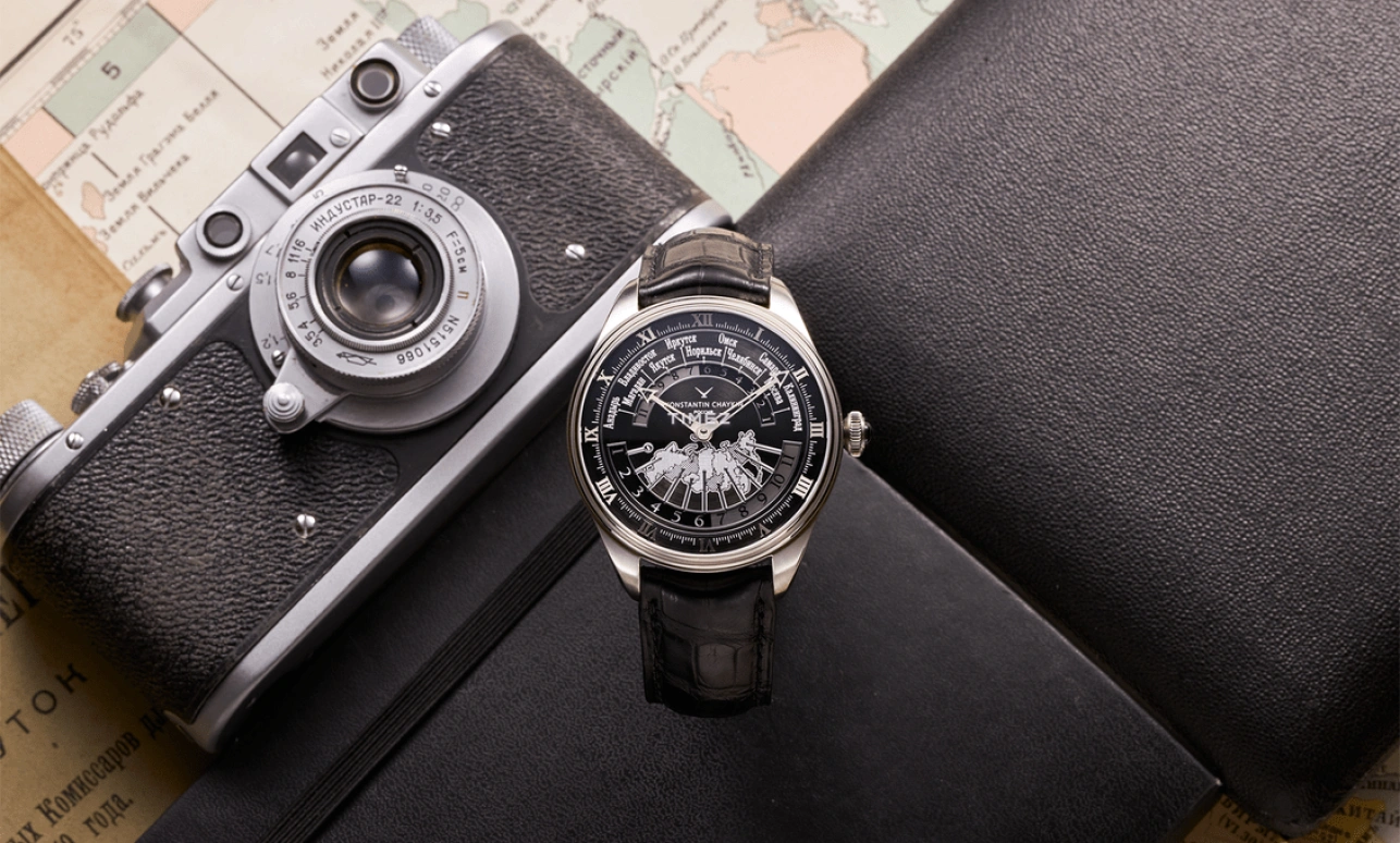 Konstantin Chaykin,Russian Time 44mm,44mm,Stainless Steel,Black,Handwound,Dule Time,Day / Night Indication,Russian Time