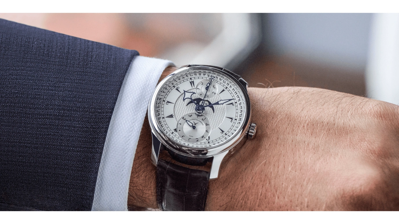 Konstantin Chaykin,Hijra 42mm,42mm,Stainless Steel,Silver White,Handwound,Moonphase,Day,Power Reserve Indicator,Dule Time,Sapphire,Crystal Glass,Round,Hijra