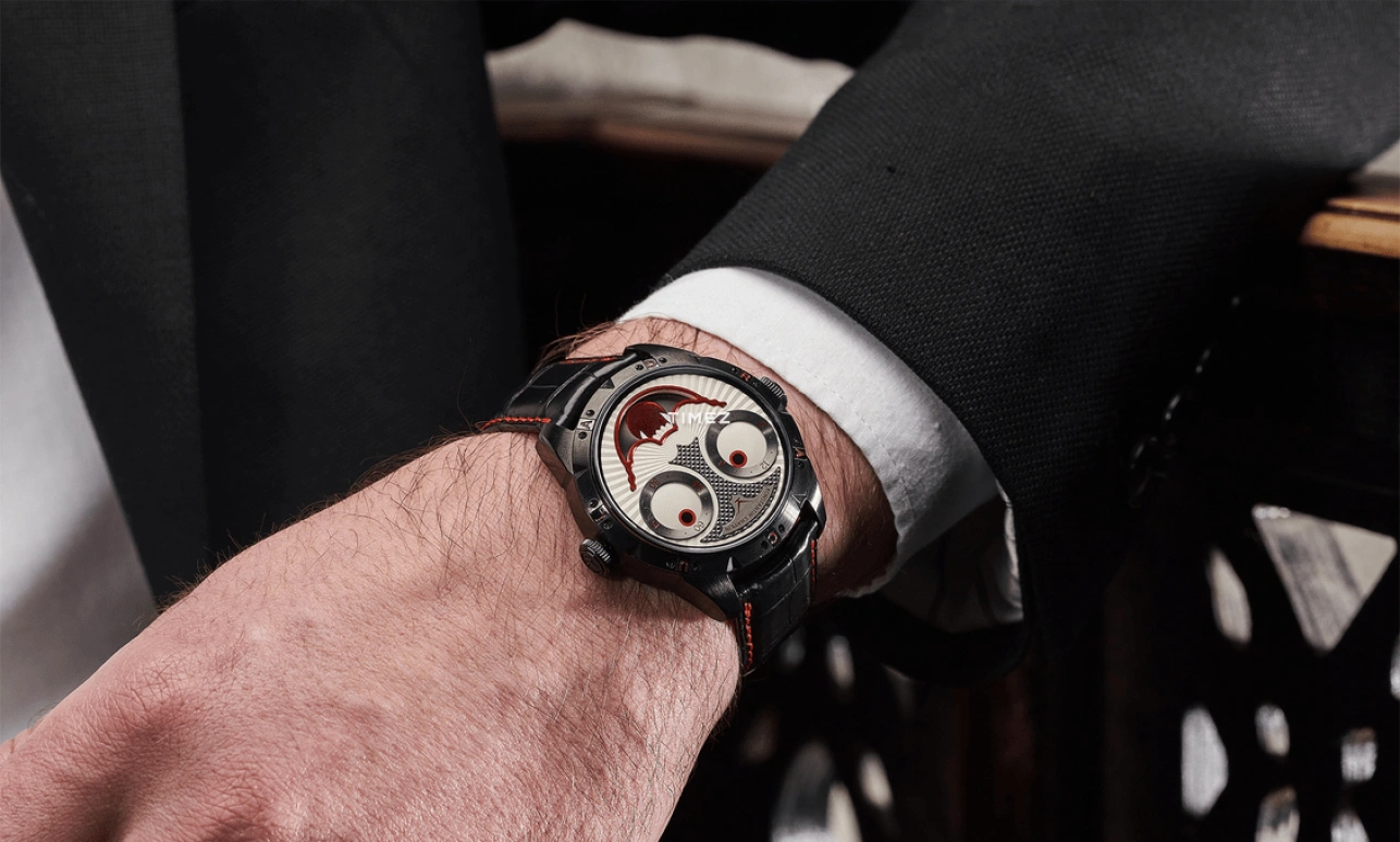 Konstantin Chaykin,Wristmons 42mm,42mm,Stainless Steel,White,Black,Red,Automatic,Moonphase,Sapphire,Crystal Glass,Dracula