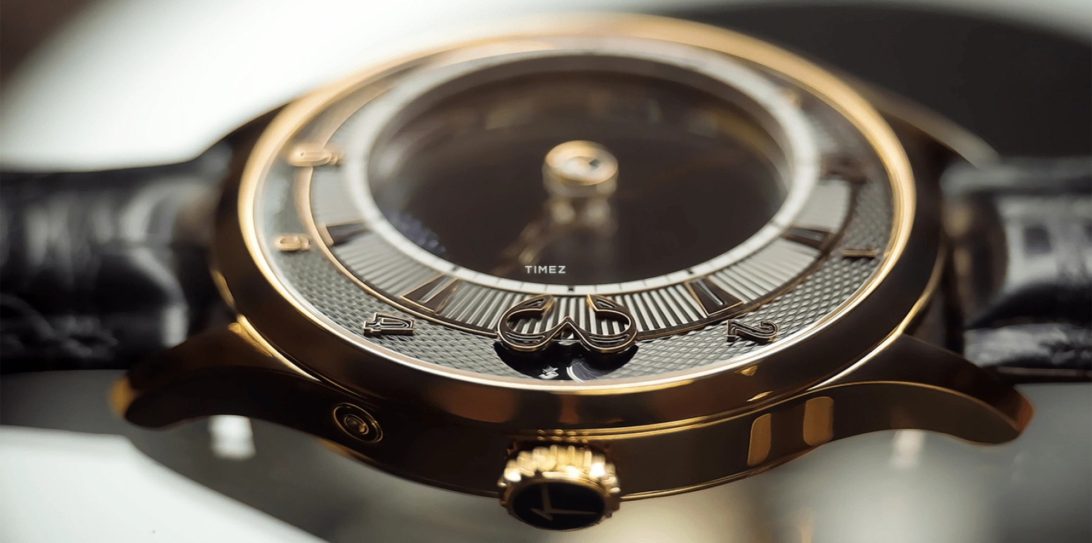 Konstantin Chaykin,Levitas 44mm,44mm,Rose Gold,Stainless Steel,Transparent,Brown,Handwound,Moonphase,Sapphire,Crystal Glass,Levitas Moon Phases 44