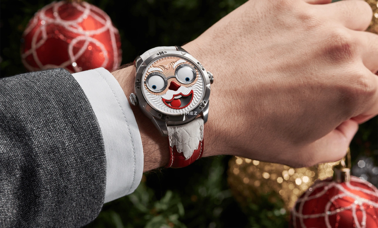Konstantin Chaykin,Wristmons 42mm,42mm,Stainless Steel,White,khaki,Red,Automatic,Moonphase,Sapphire,Crystal Glass,Santa