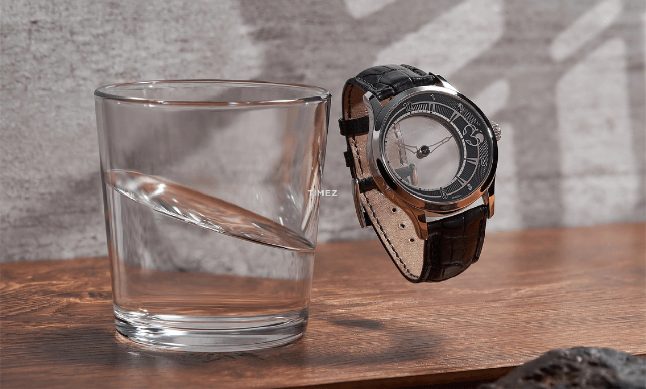 Konstantin Chaykin,Levitas 44mm,44mm,Rose Gold,Stainless Steel,Transparent,Brown,Handwound,Moonphase,Sapphire,Crystal Glass,Levitas Moon Phases 44