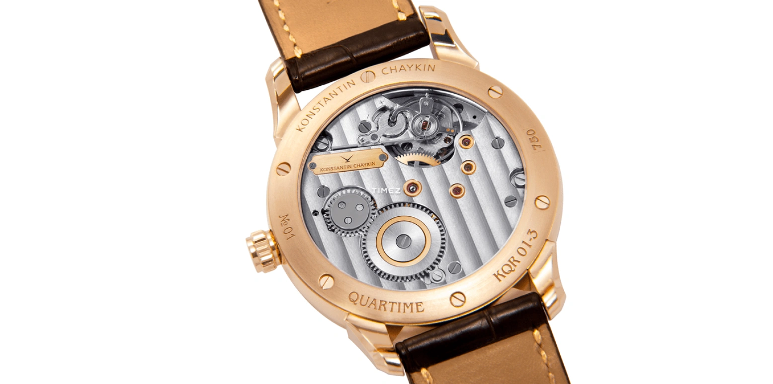 Konstantin Chaykin,Quartime 40mm,40mm,Rose Gold,Silver,Black,Handwound,Sapphire,Crystal Glass,Round,Quartime