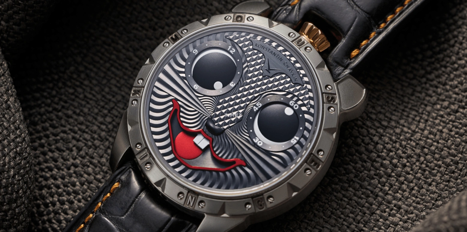 Konstantin Chaykin,Wristmons 42mm,42mm,Titanium,Grey,White,Red,Automatic,Moonphase,Sapphire,Crystal Glass,Mouse King