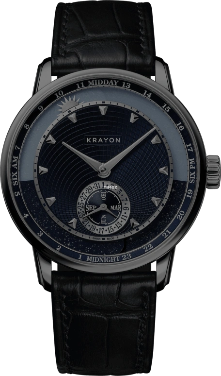 Krayon,Anywhere 39mm,39mm,White Gold,Blue,Handwound,Month,Day,Sun position/rising Time,Day / Night Indication,72hours,In-house Caliber,C030,C030-01