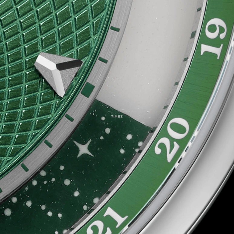 Krayon,Anywhere 39mm,39mm,Titanium,Green,Handwound,Month,Day,Sun position/rising Time,Day / Night Indication,72hours,In-house Caliber,Aurora