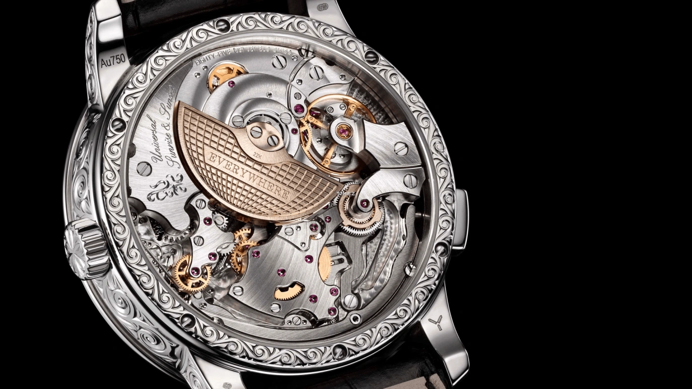 Krayon,Everywhere 43mm,43mm,White Gold,Black,Automatic,Month,Day,Function Selector,UTC,72hours,In-house Caliber,Horizon