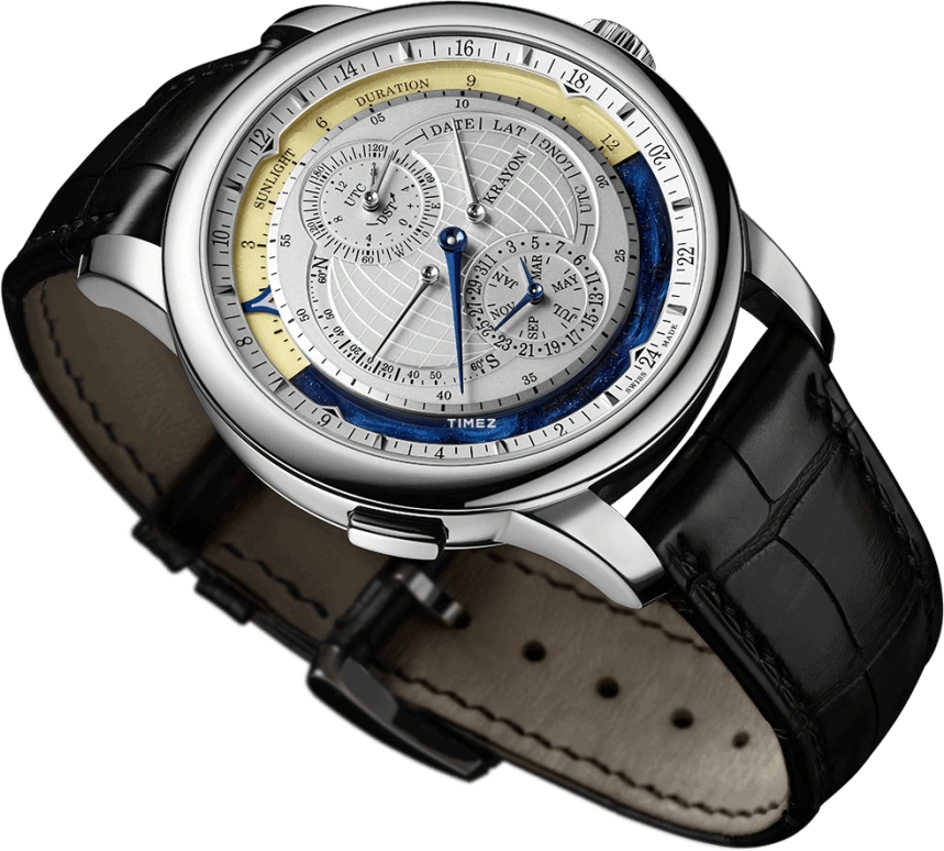 Krayon,Everywhere 42mm,42mm,White Gold,Silver,Automatic,Month,Day,Sun position/rising Time,Function Selector,72hours,In-house Caliber,Everywhere