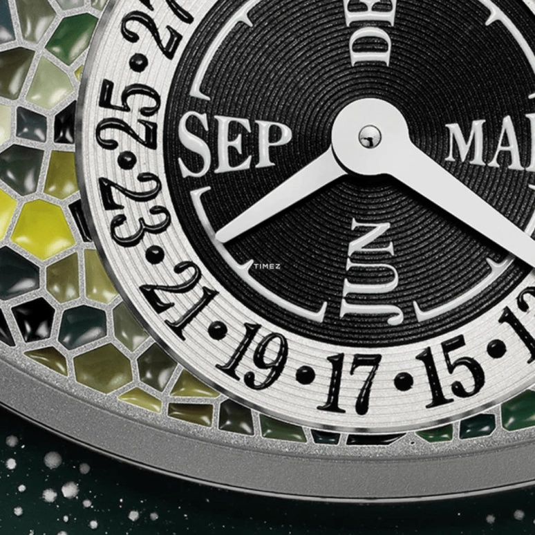 Krayon,Anywhere 39mm,39mm,Platinum,Multi-Color,Handwound,Month,Day,Sun position/rising Time,Day / Night Indication,72hours,In-house Caliber,Arborea