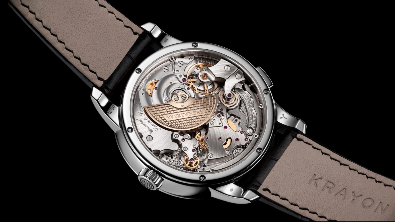Krayon,Everywhere 42mm,42mm,White Gold,Silver,Automatic,Month,Day,Sun position/rising Time,Function Selector,72hours,In-house Caliber,Everywhere