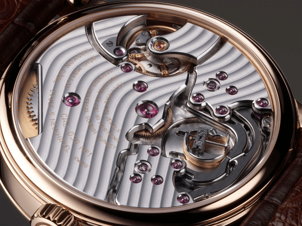 Krayon,Anywhere 39mm,39mm,Rose Gold,Cream,Handwound,Month,Day,Sun position/rising Time,Day / Night Indication,72hours,In-house Caliber,C030,C030-02