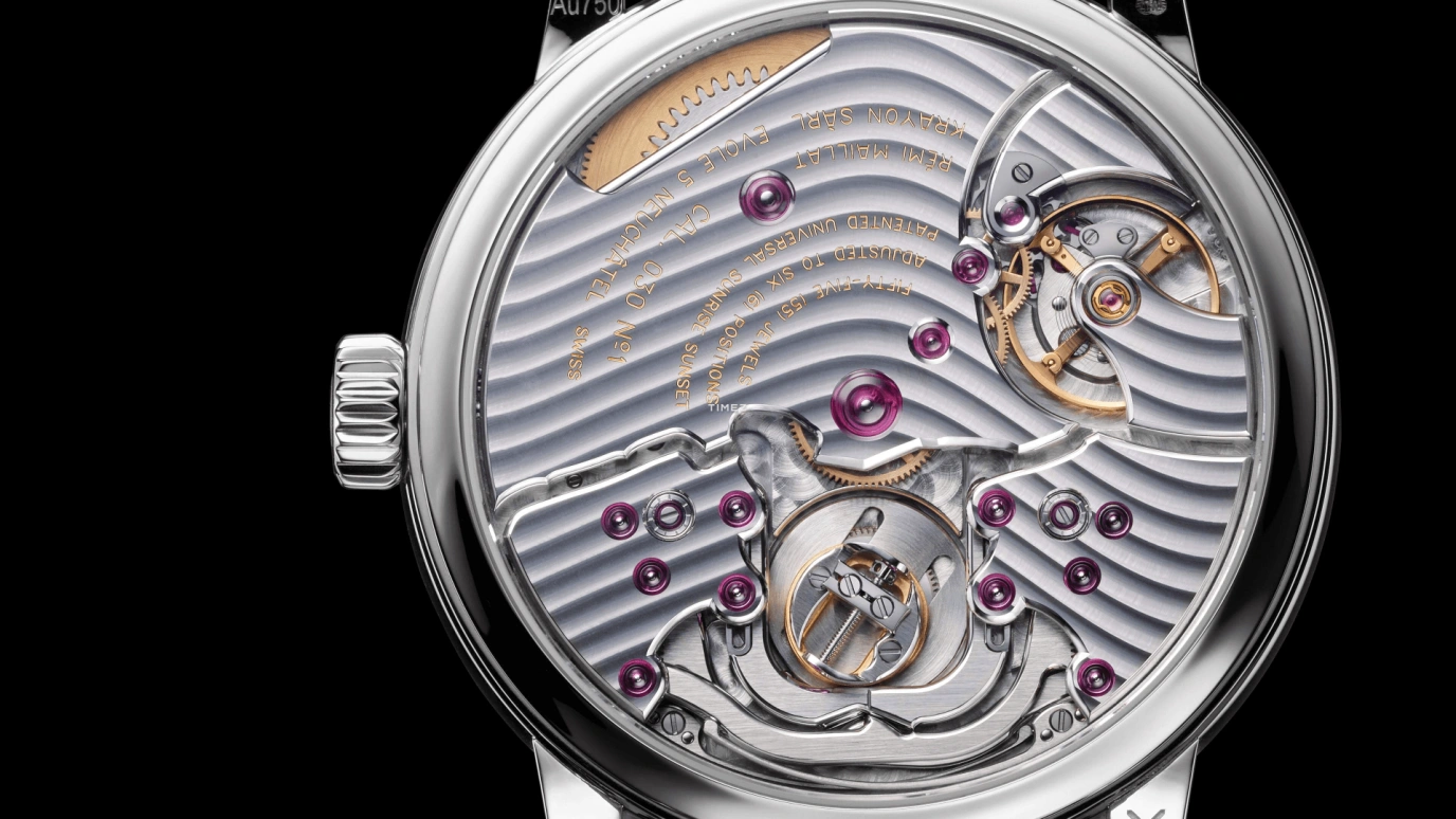 Krayon,Anywhere 39mm,39mm,White Gold,Blue,Handwound,Month,Day,Sun position/rising Time,Day / Night Indication,72hours,In-house Caliber,C030,C030-01
