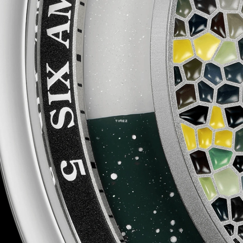 Krayon,Anywhere 39mm,39mm,Platinum,Multi-Color,Handwound,Month,Day,Sun position/rising Time,Day / Night Indication,72hours,In-house Caliber,Arborea
