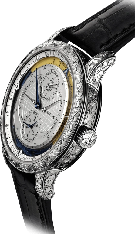 Krayon,Everywhere 43mm,43mm,White Gold,Silver,Automatic,Month,Day,Sun position/rising Time,Function Selector,72hours,In-house Caliber,Full Engraved