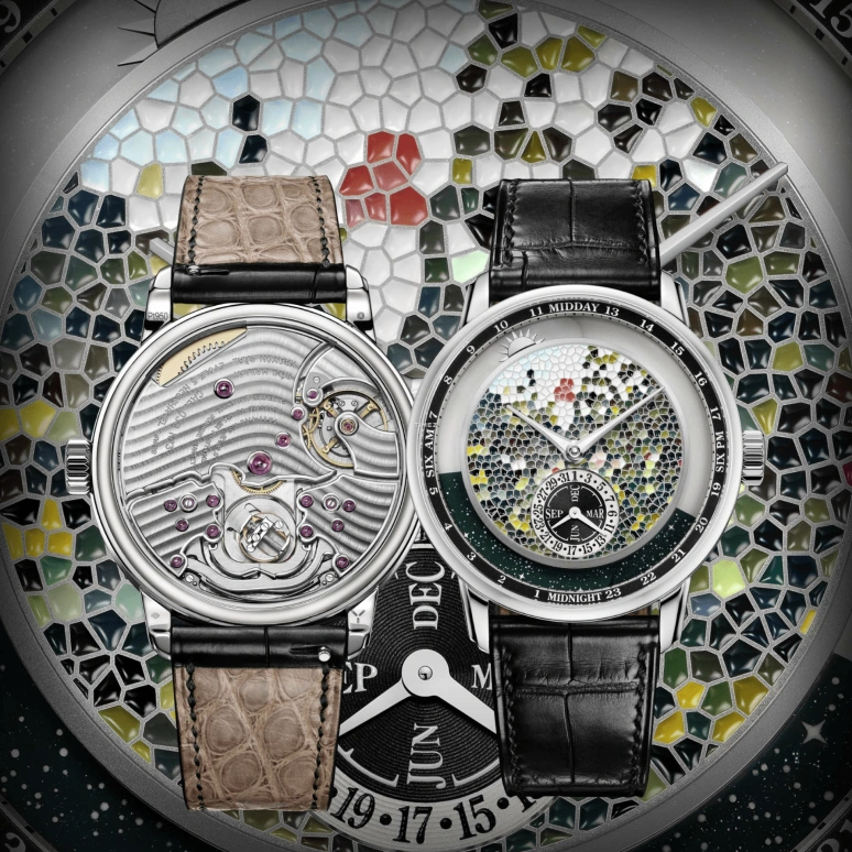 Krayon,Anywhere 39mm,39mm,Platinum,Multi-Color,Handwound,Month,Day,Sun position/rising Time,Day / Night Indication,72hours,In-house Caliber,Arborea