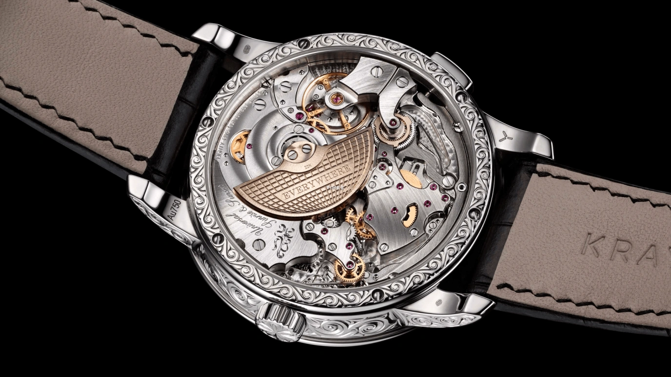 Krayon,Everywhere 43mm,43mm,White Gold,Black,Automatic,Month,Day,Function Selector,UTC,72hours,In-house Caliber,Horizon