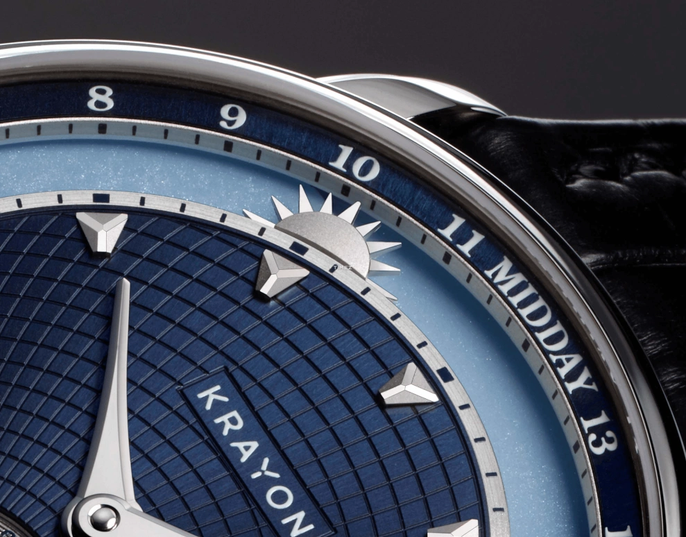 Krayon,Anywhere 39mm,39mm,White Gold,Blue,Handwound,Month,Day,Sun position/rising Time,Day / Night Indication,72hours,In-house Caliber,C030,C030-01