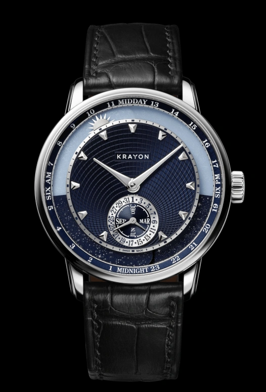 Krayon,Anywhere 39mm,39mm,White Gold,Blue,Handwound,Month,Day,Sun position/rising Time,Day / Night Indication,72hours,In-house Caliber,C030,C030-01