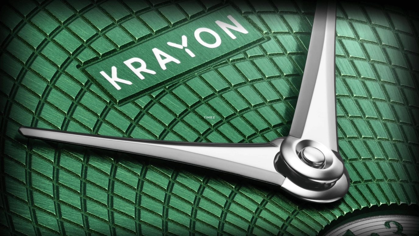 Krayon,Anywhere 39mm,39mm,Titanium,Green,Handwound,Month,Day,Sun position/rising Time,Day / Night Indication,72hours,In-house Caliber,Aurora