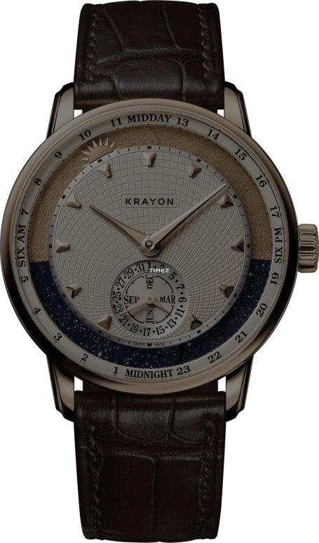 Krayon,Anywhere 39mm,39mm,Rose Gold,Cream,Handwound,Month,Day,Sun position/rising Time,Day / Night Indication,72hours,In-house Caliber,C030,C030-02
