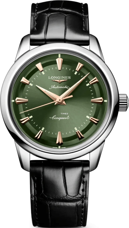 Longines,Conquest Heritage 38mm,38mm,Stainless Steel,Green,Automatic,Anti-magnetic,72hours,L1,L1.649.4.02.2