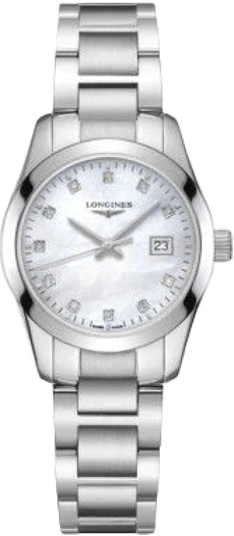 Longines,Conquest Classic 29.50mm,29.50mm,Stainless Steel,White,Quartz,Date,Jumping Minutes,L2,L2.286.4.87.6