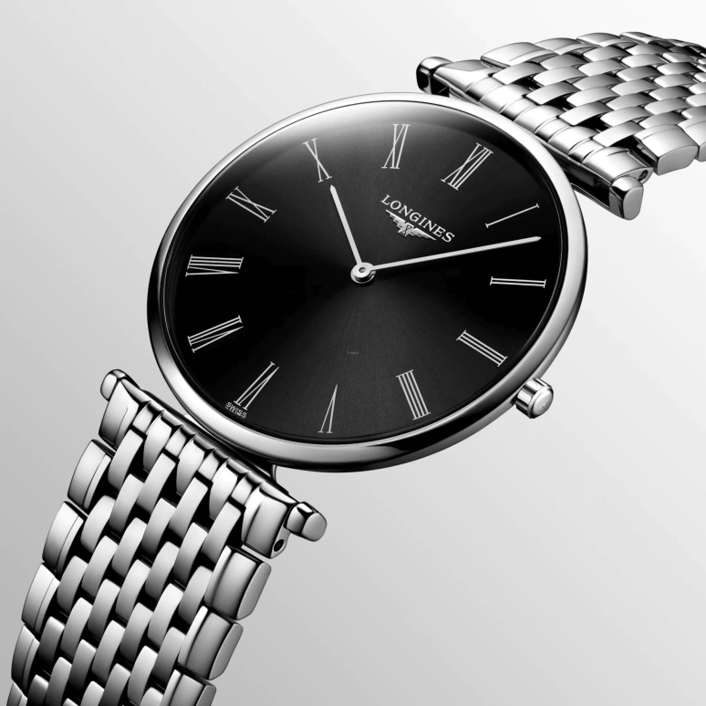 Longines,La Grande Classique 36mm,36mm,Stainless Steel,Black,Quartz,Perpetual Calendar,In-house Caliber,L4,L4.755.4.51.6
