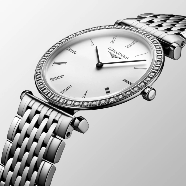Longines,Elegant 29mm,29mm,Stainless Steel,Black,White,Quartz,In-house Caliber,Sapphire,L4,L4.523.0.11.6
